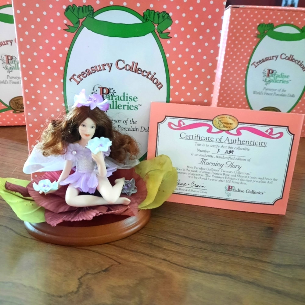 NIB Paradise Galleries Flower Fairy Porcelain Doll - Morning Glory